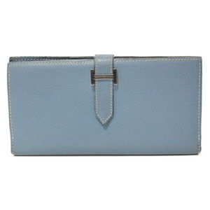 Hermes Jean Blue K Wallet Bearn Long Leather